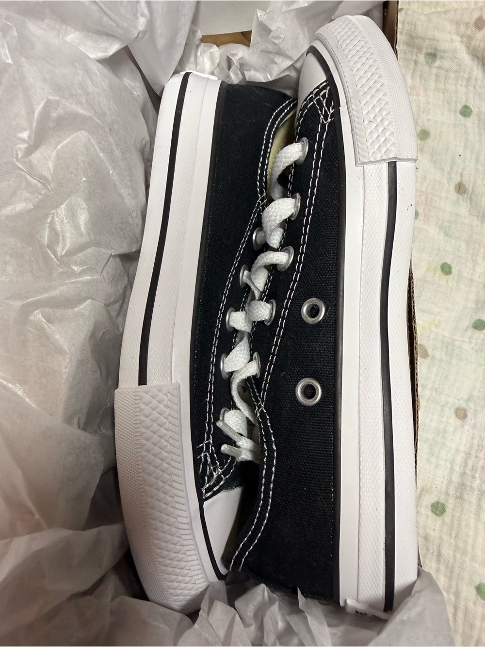 Converse Black Low-Top Canvas Sneaker with White Accents - Picture 6 of 9